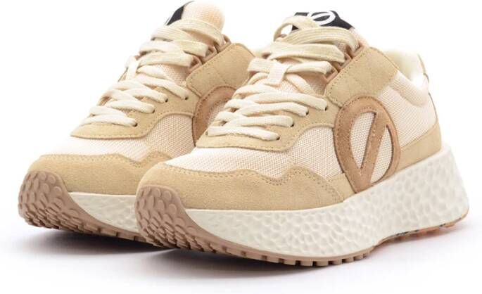 No Name Mesh en Suède Sneakers Beige Dames