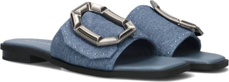 Noa Harmon Blauwe Denim Slippers Stijlvol Model Blue Dames