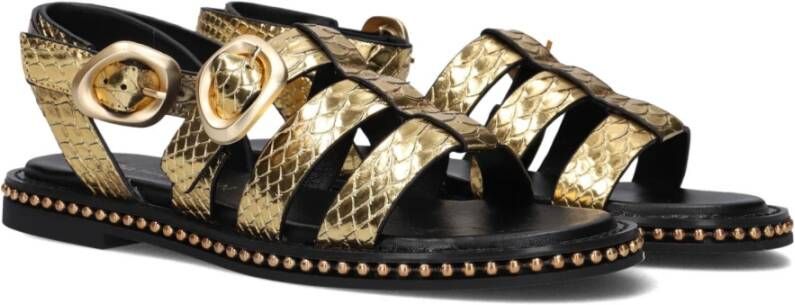 Noa Harmon Gouden Kruisband Sandalen Yellow Dames