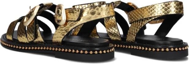 Noa Harmon Gouden Kruisband Sandalen Yellow Dames