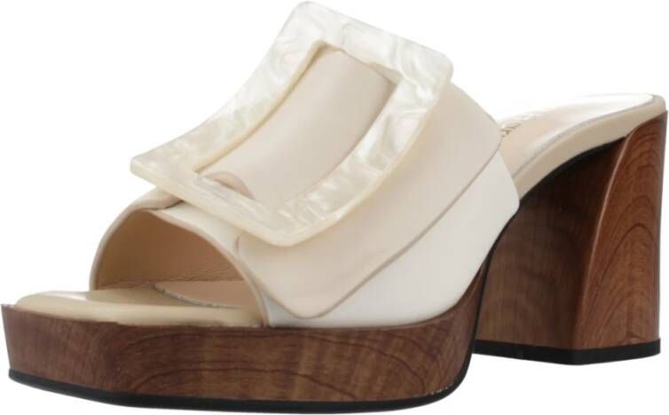 Noa Harmon Heeled Mules Beige Dames