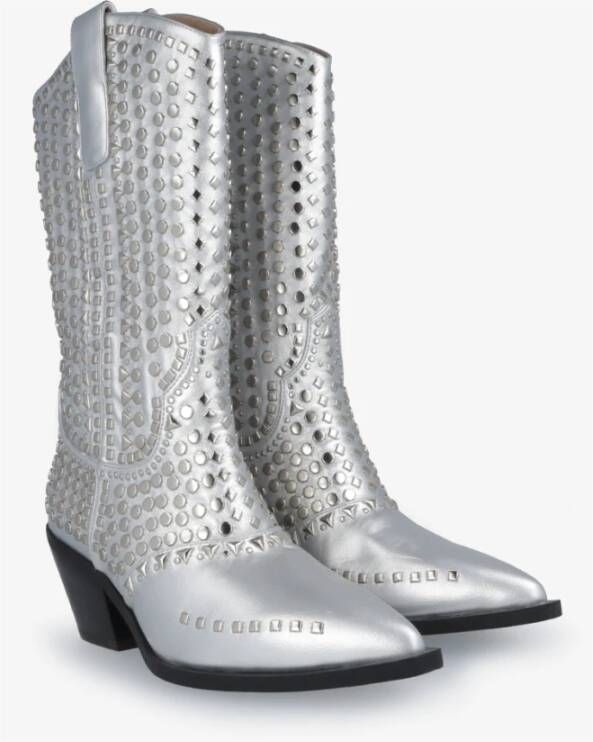 Noa Harmon Metallic Studded Boot Gray Dames