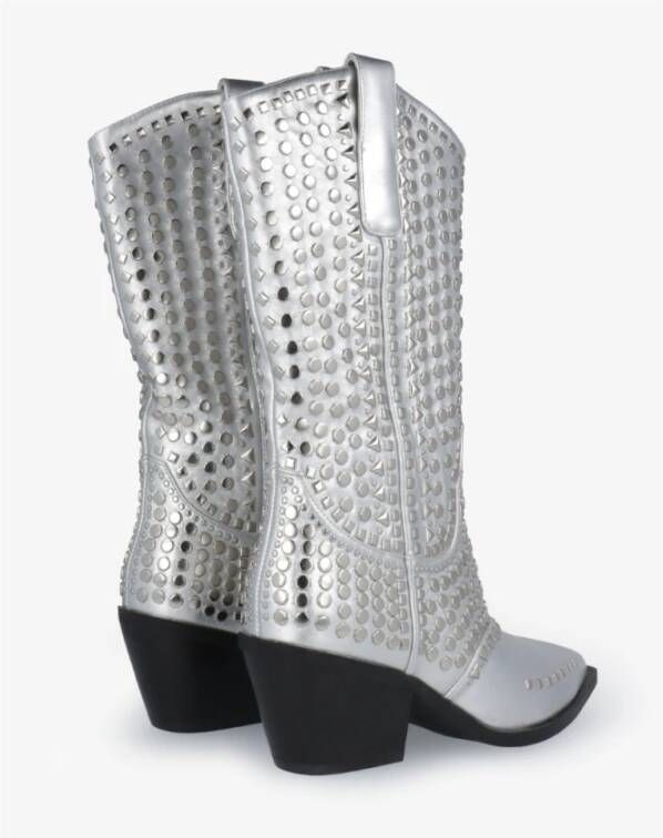 Noa Harmon Metallic Studded Boot Gray Dames