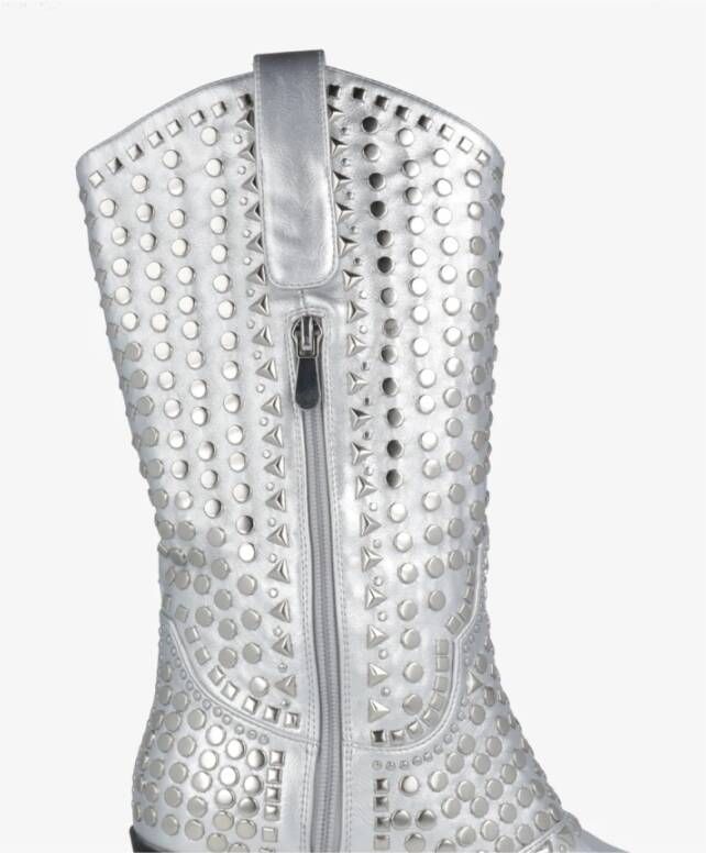 Noa Harmon Metallic Studded Boot Gray Dames