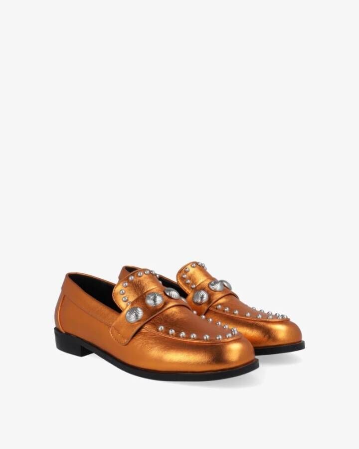 Noa Harmon Stijlvolle Oranje Loafers met Gewatteerde Binnenzool Orange Dames