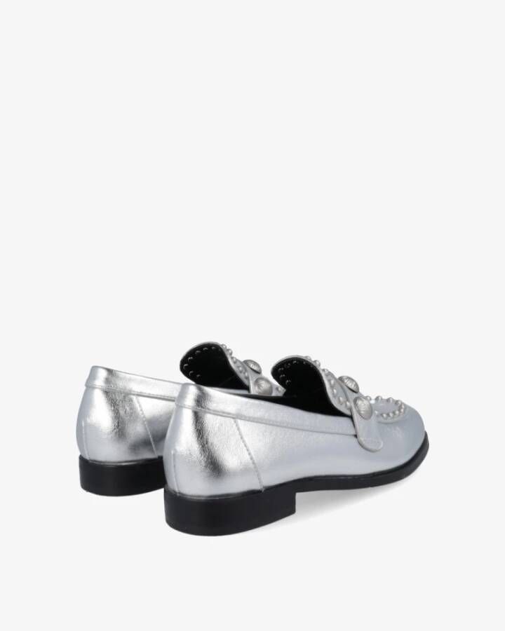 Noa Harmon Stijlvolle Zilveren Vegan Loafers Gray Dames