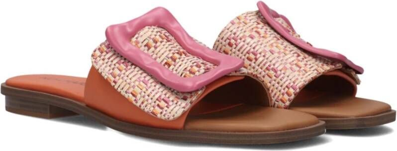 Noa Harmon Trendy Oranje Slippers met Multi-color Bovenwerk Multicolor Dames