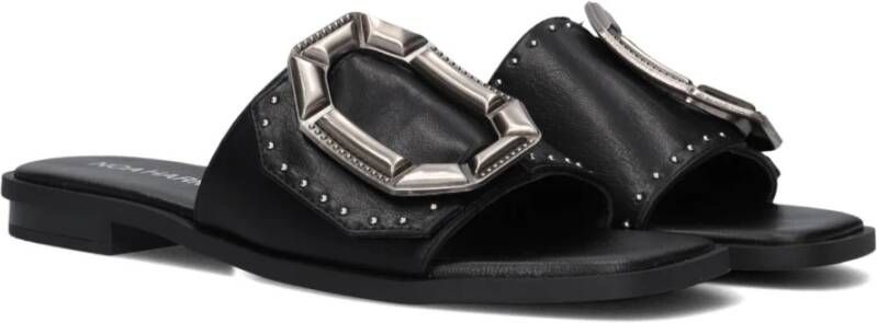 Noa Harmon Zwarte Slippers met Studs Black Dames