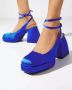 Nodaleto Blauwe Vierkante Neus Hoge Hakken Blue Dames - Thumbnail 2