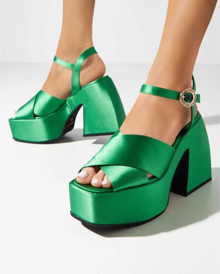 Nodaleto Groene Plateau Sandalen Bulla Joni Green Dames