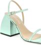 Nodaleto Metallic Leren Vierkante Hak Sandalen Green Dames - Thumbnail 8