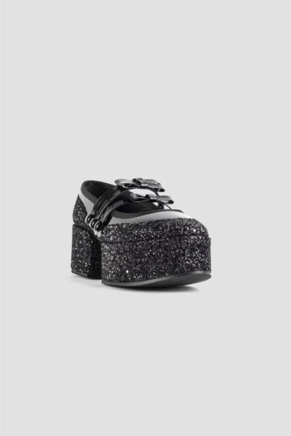 Noir Kei Ninomiya Zwarte Glitter Platform Mary Janes Black Dames