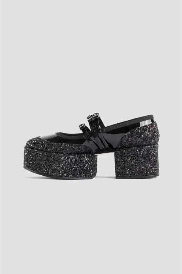 Noir Kei Ninomiya Zwarte Glitter Platform Mary Janes Black Dames