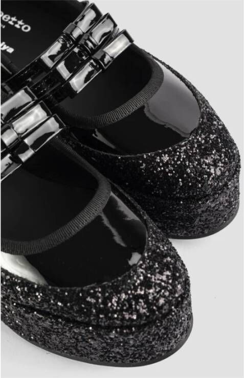 Noir Kei Ninomiya Zwarte Glitter Platform Mary Janes Black Dames