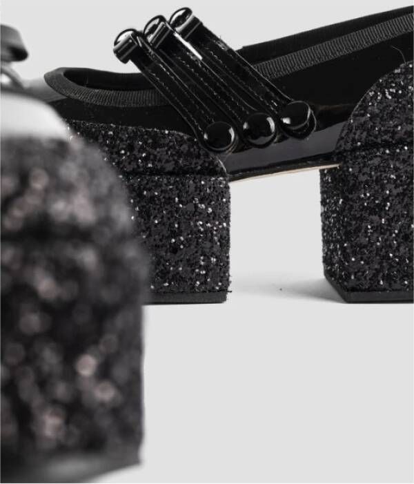 Noir Kei Ninomiya Zwarte Glitter Platform Mary Janes Black Dames