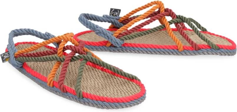 Nomadic State of Mind Rope Sandalen met Geweven Raffia Rand Multicolor Dames