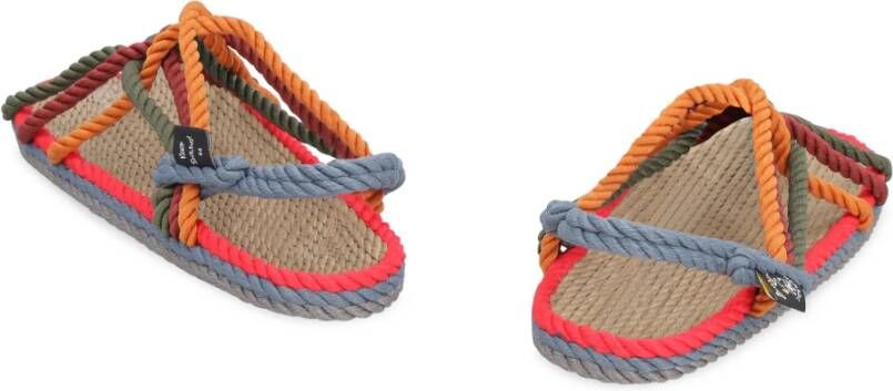 Nomadic State of Mind Rope Sandalen met Geweven Raffia Rand Multicolor Dames