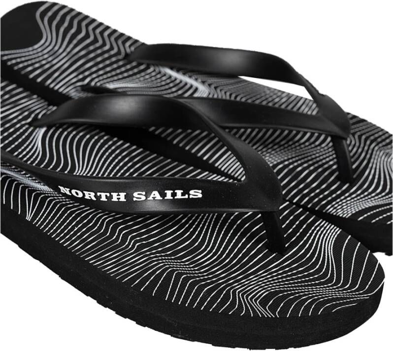 North Sails Comfortabele Instap Sandalen met Ingedrukte Merknaam Zwart Dames