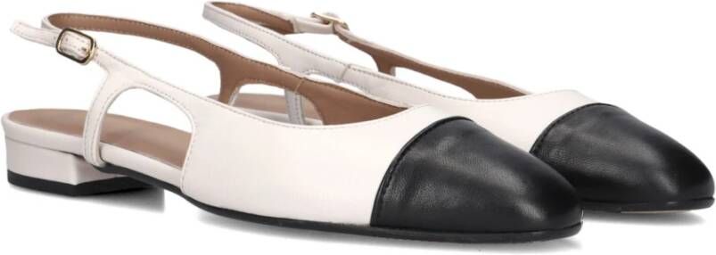 Notre-v Beige leren slingbacks voor dames White Dames