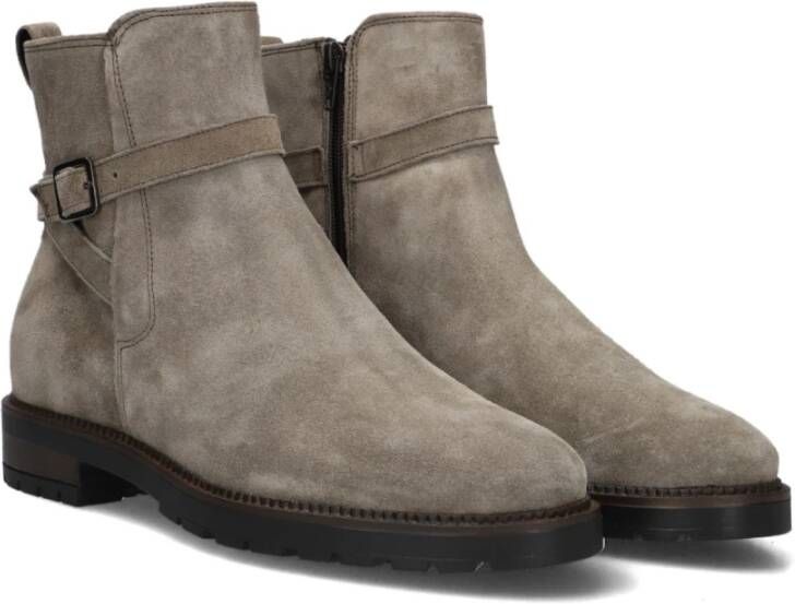 Notre-v Beige Suède Enkellaarzen Gray Dames