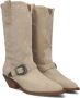 Notre-V 08-480 Cowboylaarzen Western Laarzen Dames Beige - Thumbnail 9