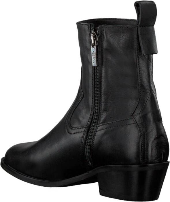 Notre-v Elegante Zwarte Enkellaars Black Dames