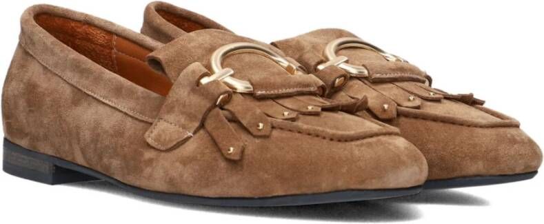 Notre-v Kameel Mocassins met Trendy Touch Brown Dames