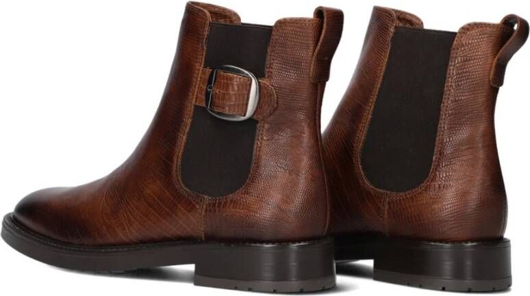 Notre-v Stijlvolle Cognac Chelsea Boots Brown Dames