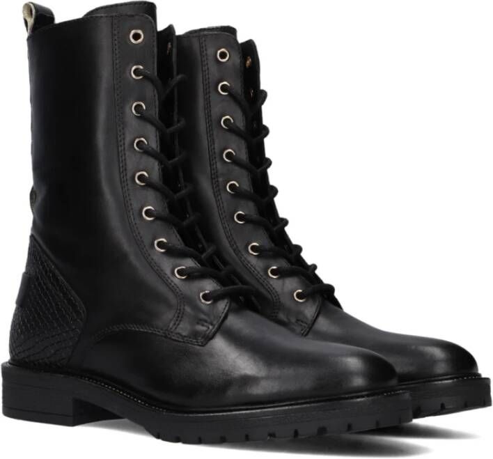 Notre-v Stijlvolle zwarte veterschoenen Black Dames