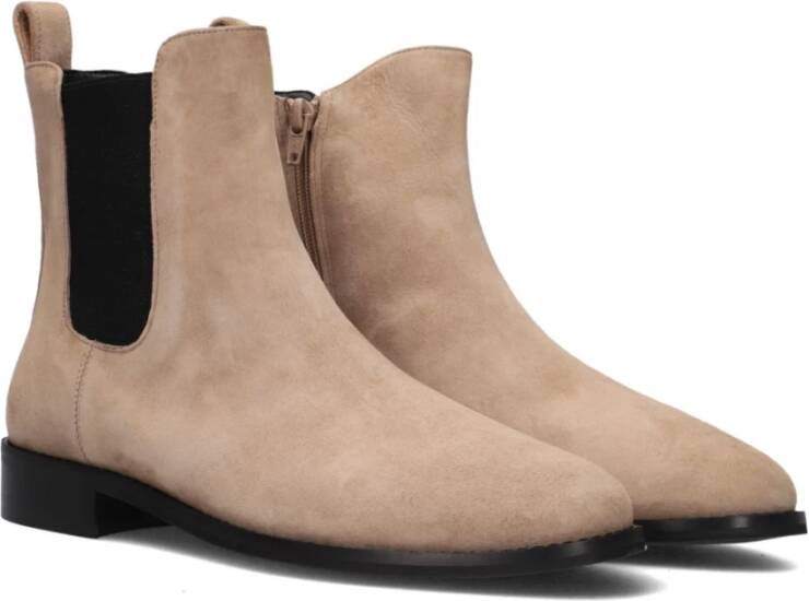 Notre-v Taupe Suède Enkellaarzen Stijlvol Model Beige Dames