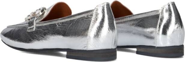 Notre-v Zilver Metallic Loafers met Diamant Detail Gray Dames