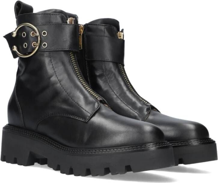 Notre-v Zwarte Bikerboots Trendy Stijl Black Dames