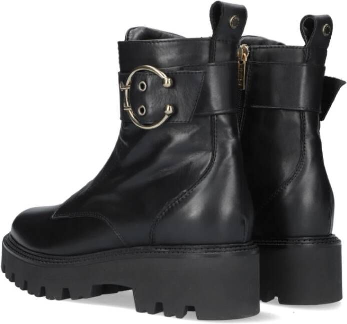 Notre-v Zwarte Bikerboots Trendy Stijl Black Dames