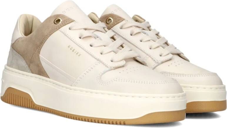 Nubikk Beige en Grijs Suède Lage Sneakers White Dames