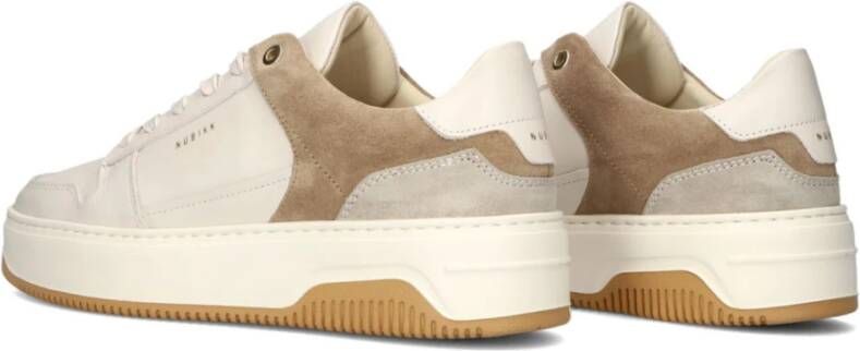 Nubikk Beige en Grijs Suède Lage Sneakers White Dames