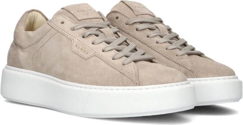 Nubikk Beige Suède Lage Top Sneakers Beige Dames