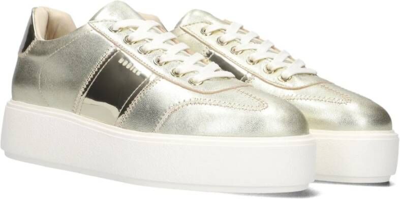 Nubikk Gouden Leren Casual Sneakers Yellow Dames