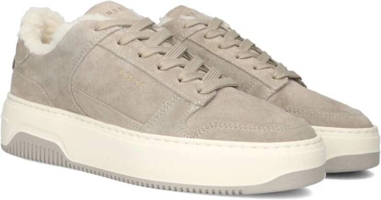 Nubikk Grijze Teddy Lage Sneakers Gray Dames