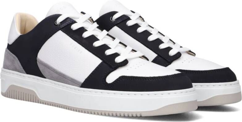 Nubikk Heren Court Sneakers Wit Leer Black Heren