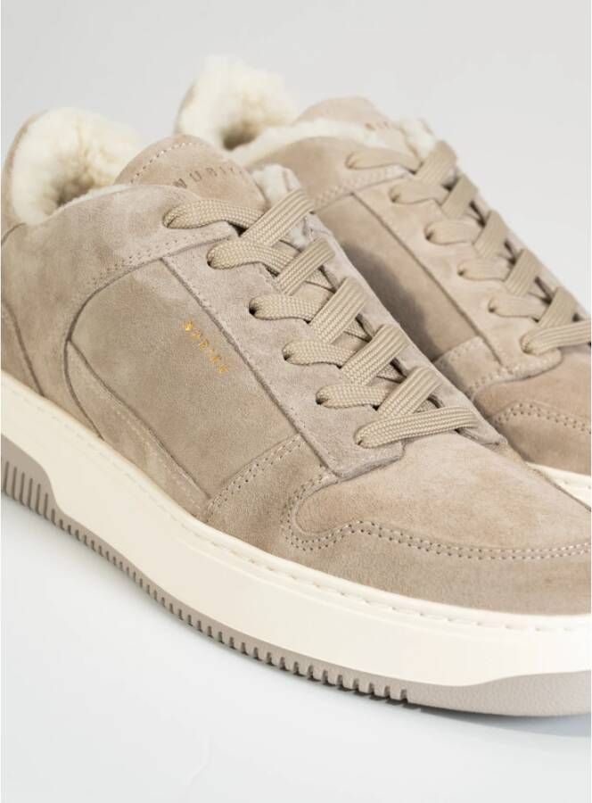 Nubikk Leren Sneaker met Textiel Voering Beige Heren