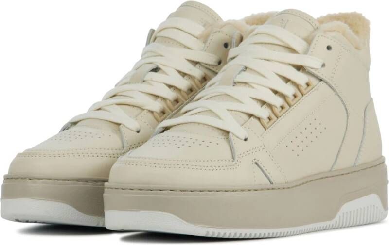 Nubikk Beige Leren Sneakers voor Vrouwen Beige Dames