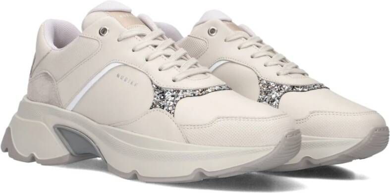 Nubikk Taupe Leren Lage Sneakers Beige Dames