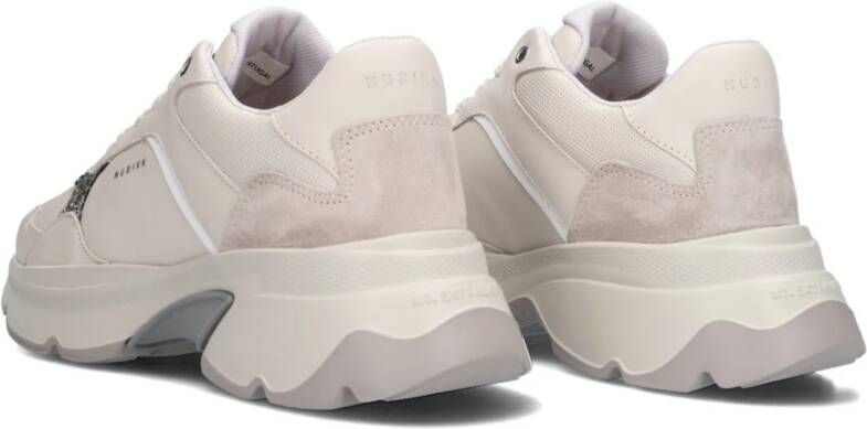 Nubikk Taupe Leren Lage Sneakers Beige Dames