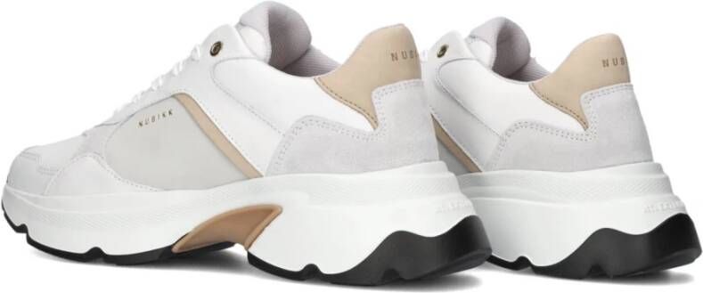 Nubikk Witte lage sneakers met suède en leren overlays Multicolor Dames