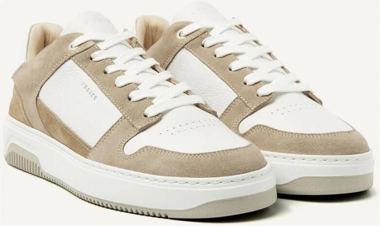 Nubikk Witte Leren Court Sneakers Beige Heren