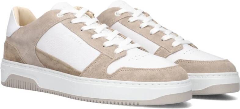 Nubikk Witte Leren Lage Sneakers Beige Heren