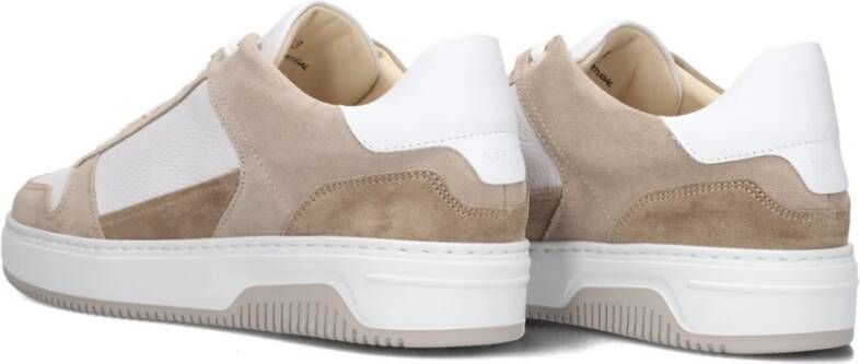 Nubikk Witte Leren Lage Sneakers Beige Heren