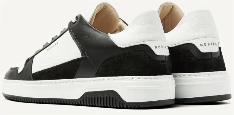 Nubikk Zwart Wit Basket Court Sneakers Black Heren