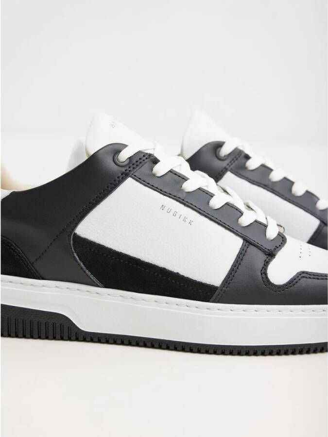 Nubikk Zwart Wit Basket Court Sneakers Black Heren