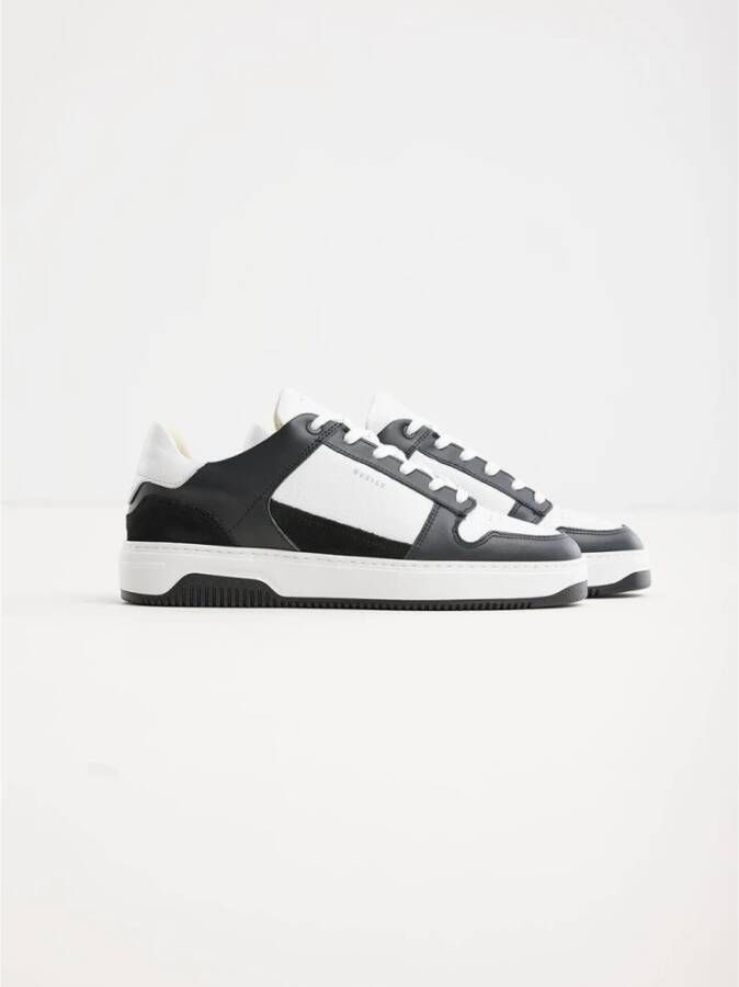 Nubikk Zwart Wit Basket Court Sneakers Black Heren